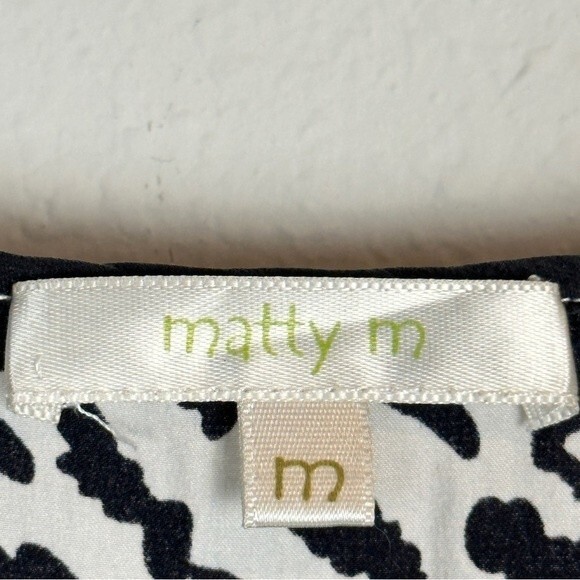 Matty M Watercolor Silk Dolman Sleeve Black White Blouse M - Picture 4 of 8